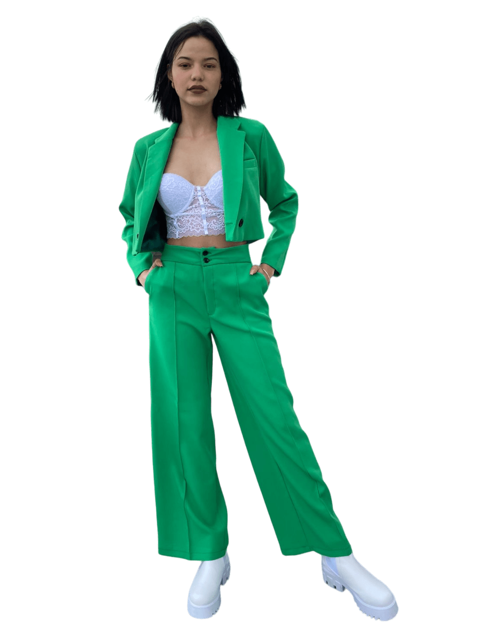 Pantalon Bota Ancha Verde 1 Pantalon Bota Ancha Verde