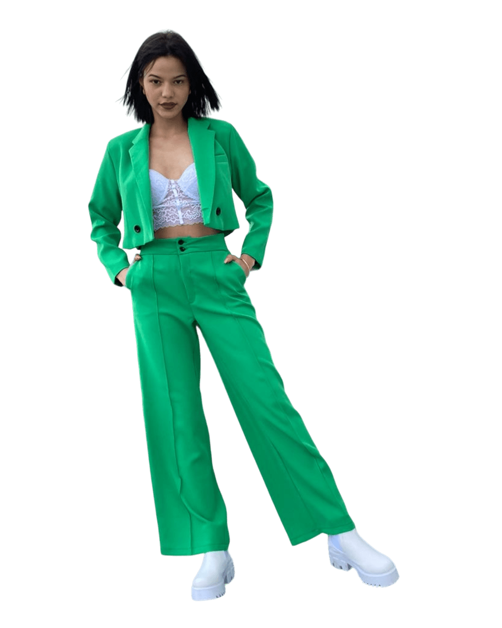 Pantalon Bota Ancha Verde 2 Pantalon Bota Ancha Verde - Imagen 2